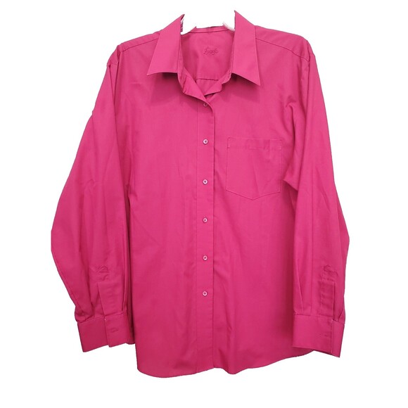 Foxcroft Wrinkle Free Red Cotton Blend Long Sleeve Button-Up Shirt Size 18 - Picture 1 of 6